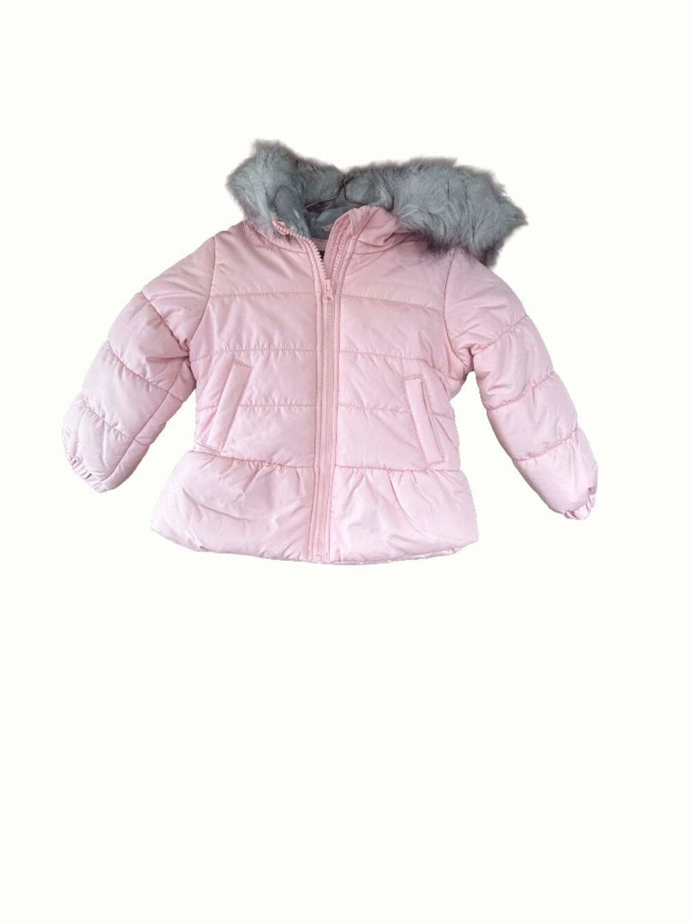 NWT Weather Tamer 4T Pink Puffer Coat Faux Fur Hood Girls Winter Jacket